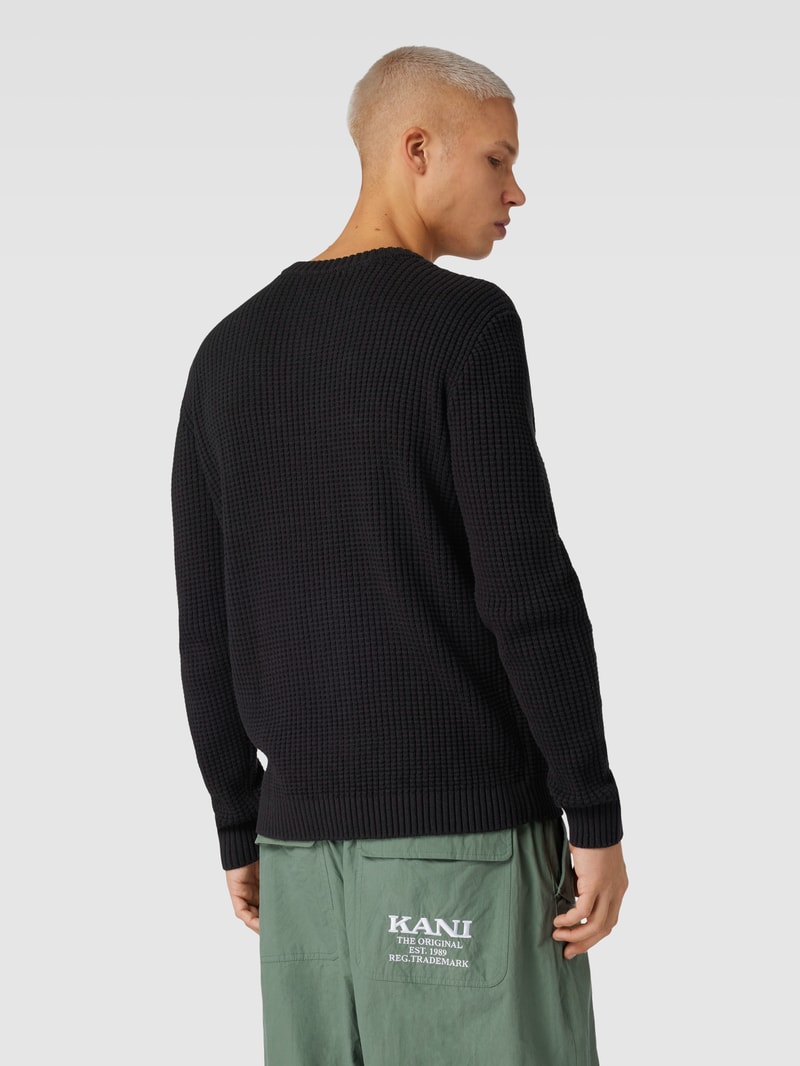 Strickpullover mit Strukturmuster in schwarz