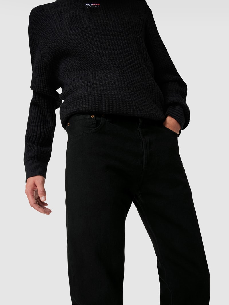Straight Fit Jeans aus Baumwolle Modell '501™' in schwarz