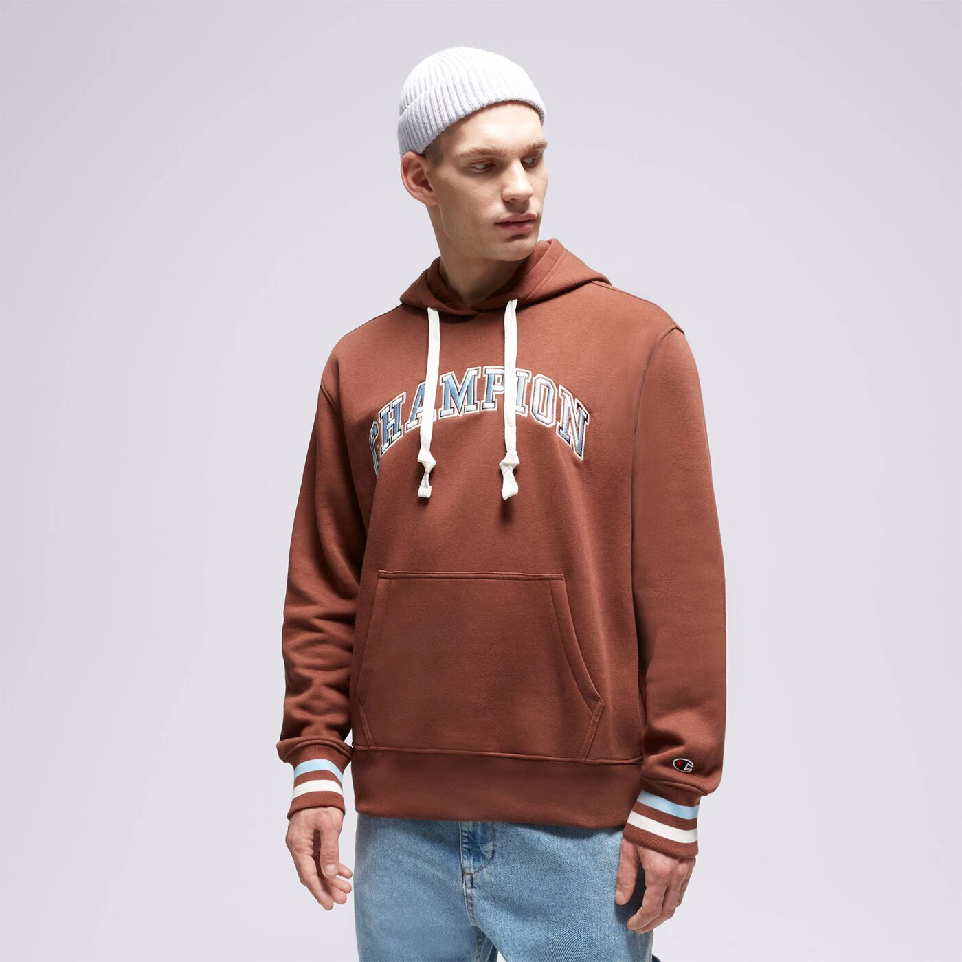 CHAMPION HOODIE HOODED SWEATSHIRT Braun