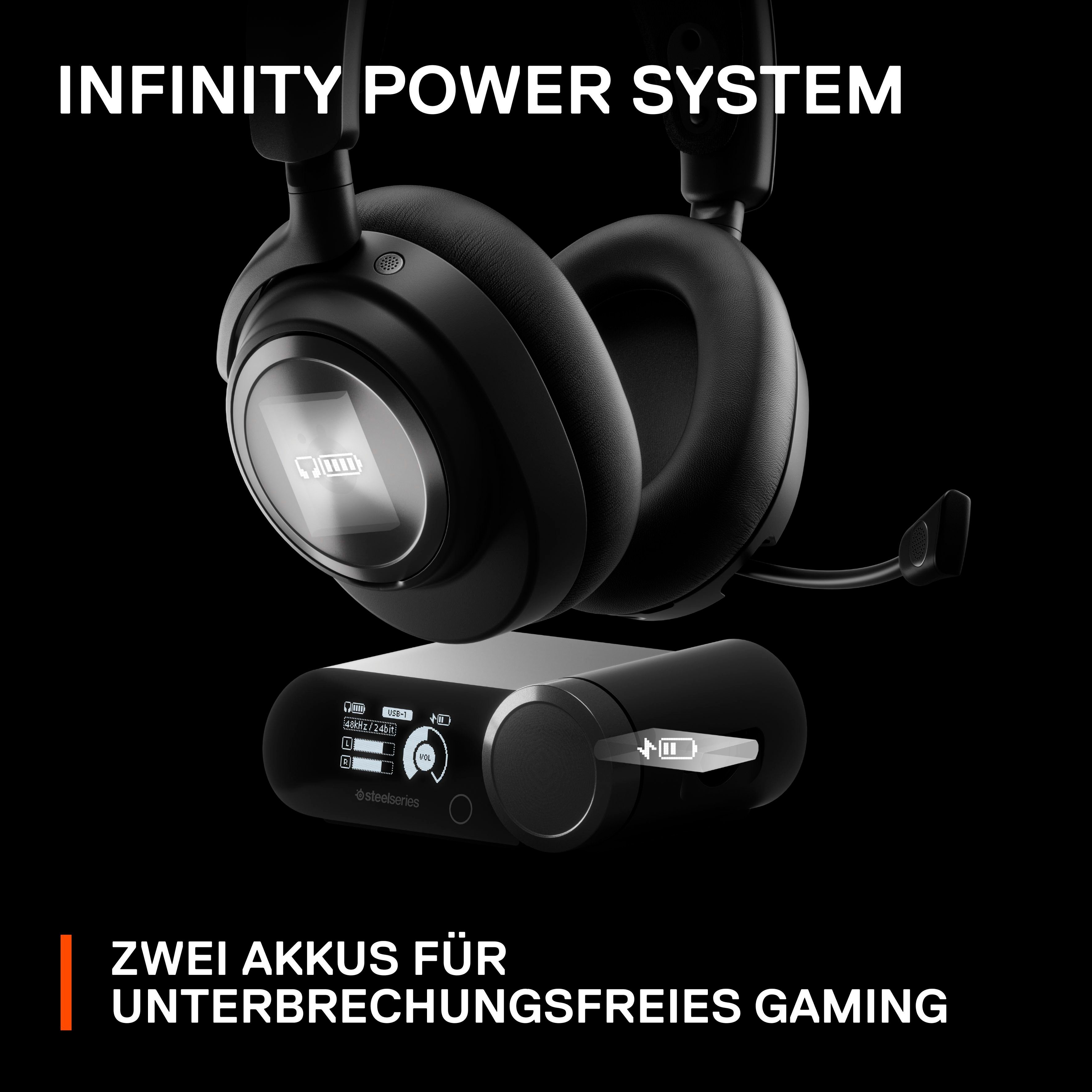 SteelSeries Arctis Nova Pro Wireless Gaming-Headset (Mikrofon abnehmbar, Noise-Cancelling, Bluetooth, Wireless)