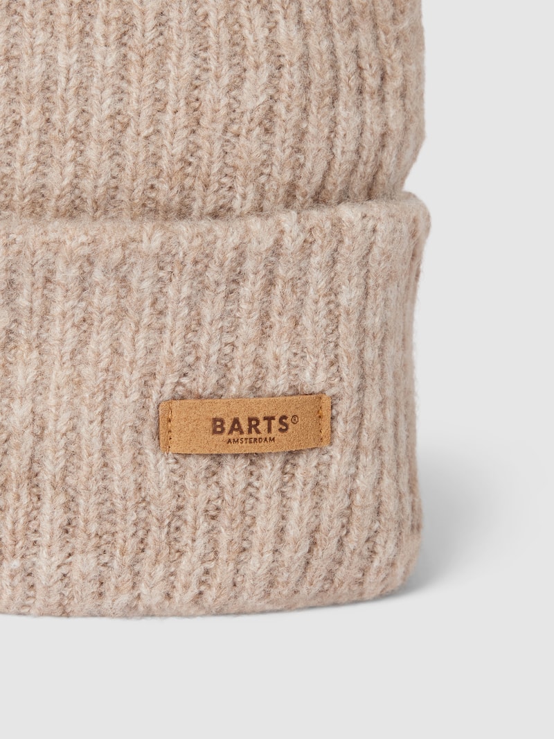 Beanie mit Label-Detail Modell 'Witzia' in hellbraun