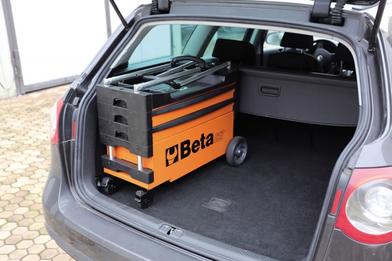 Beta 027000201 C27S Foldable Mobile Tool Trolley 2 Drawers Orange