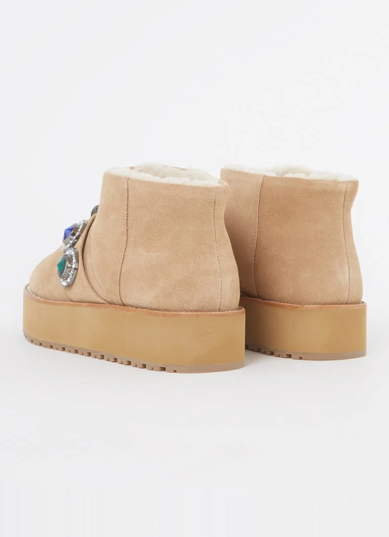 Stivaletto alla caviglia Octavia Teddy in camoscio con strass di Kurt Geiger.