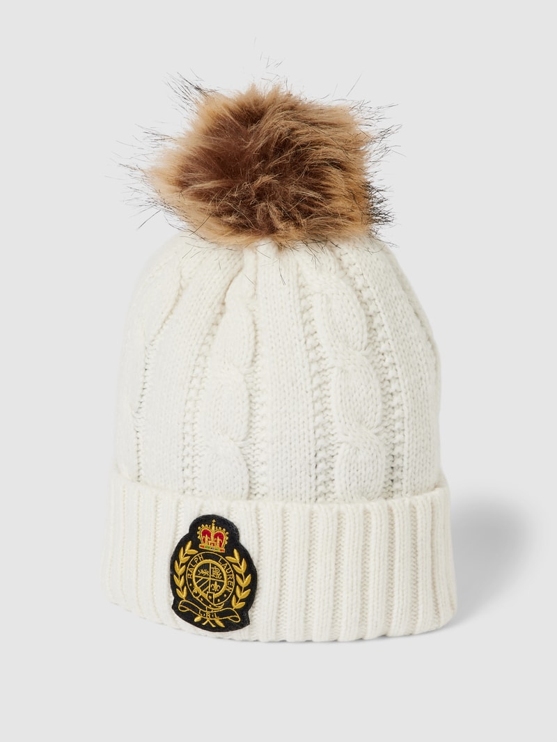 Mütze in Strick-Optik in offwhite