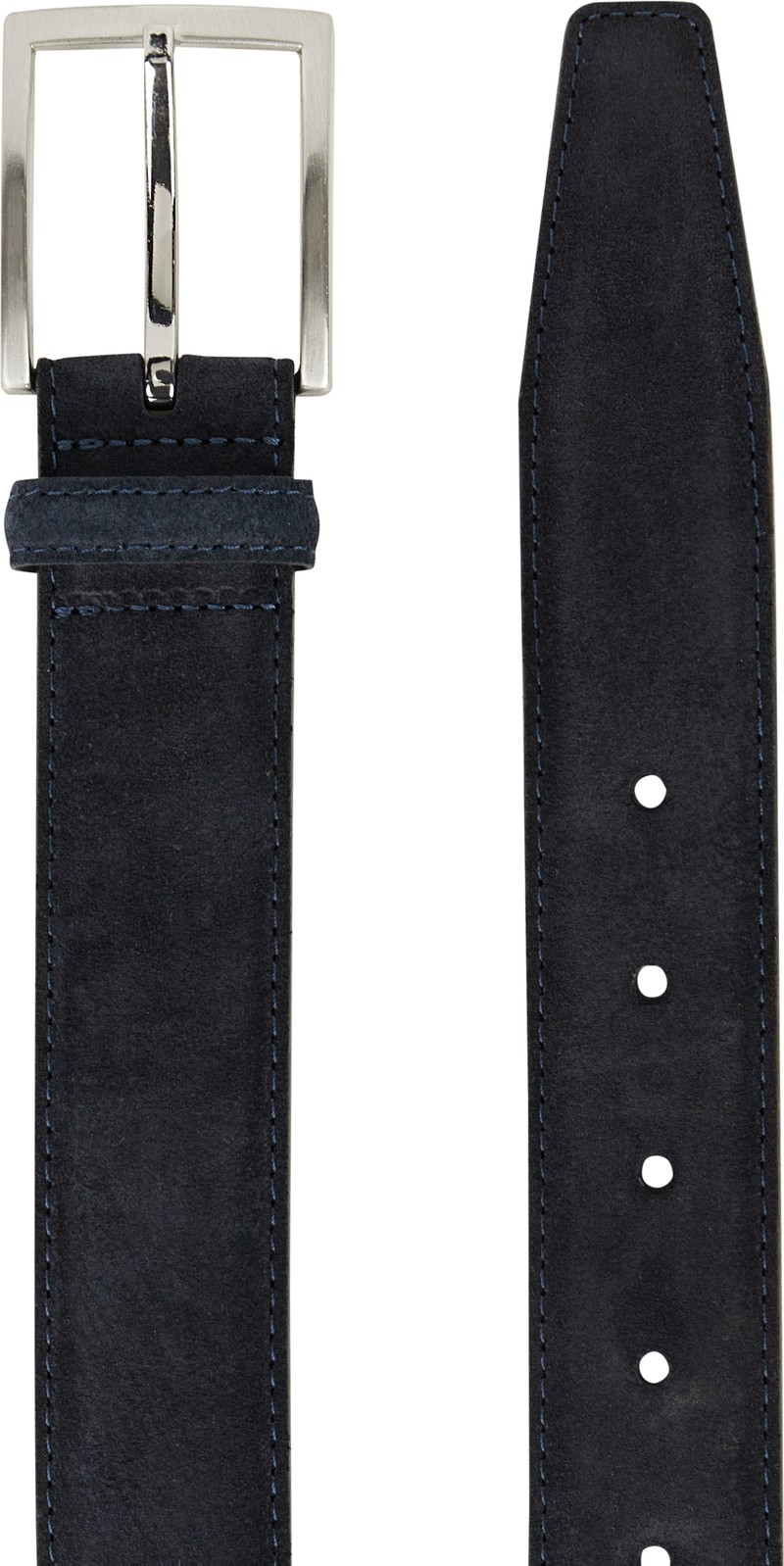 Ledergürtel mit Dornschließe in marineblau