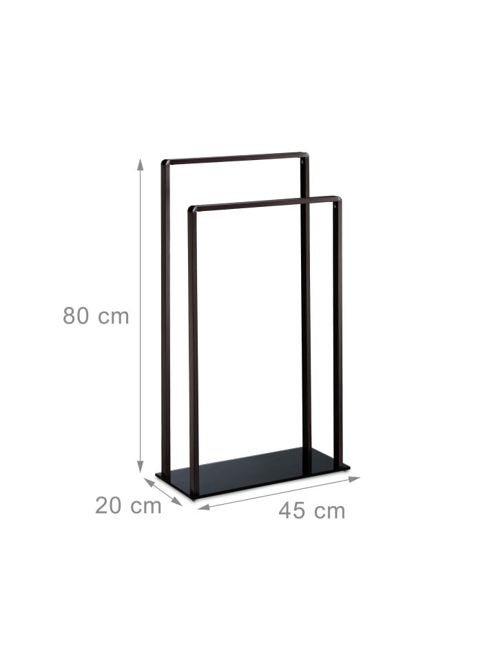 relaxdays Handtuchständer in Bronze/Schwarz - (B)45 x (H)80 x (T)20 cm günstig kaufen onesize