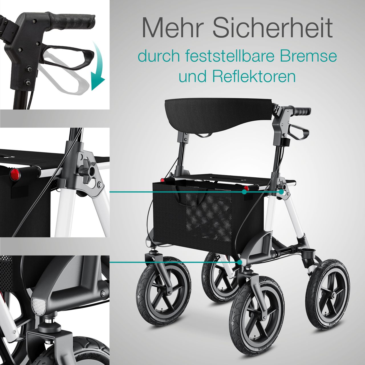 Aktivshop Alu Outdoor Rollator mit Luftbereifung »Komfort« faltbar