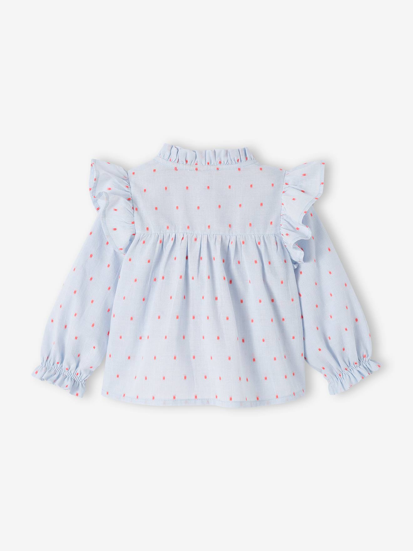 Vertbaudet Baby Bluse mit Volants - himmelblau gesprenkelt