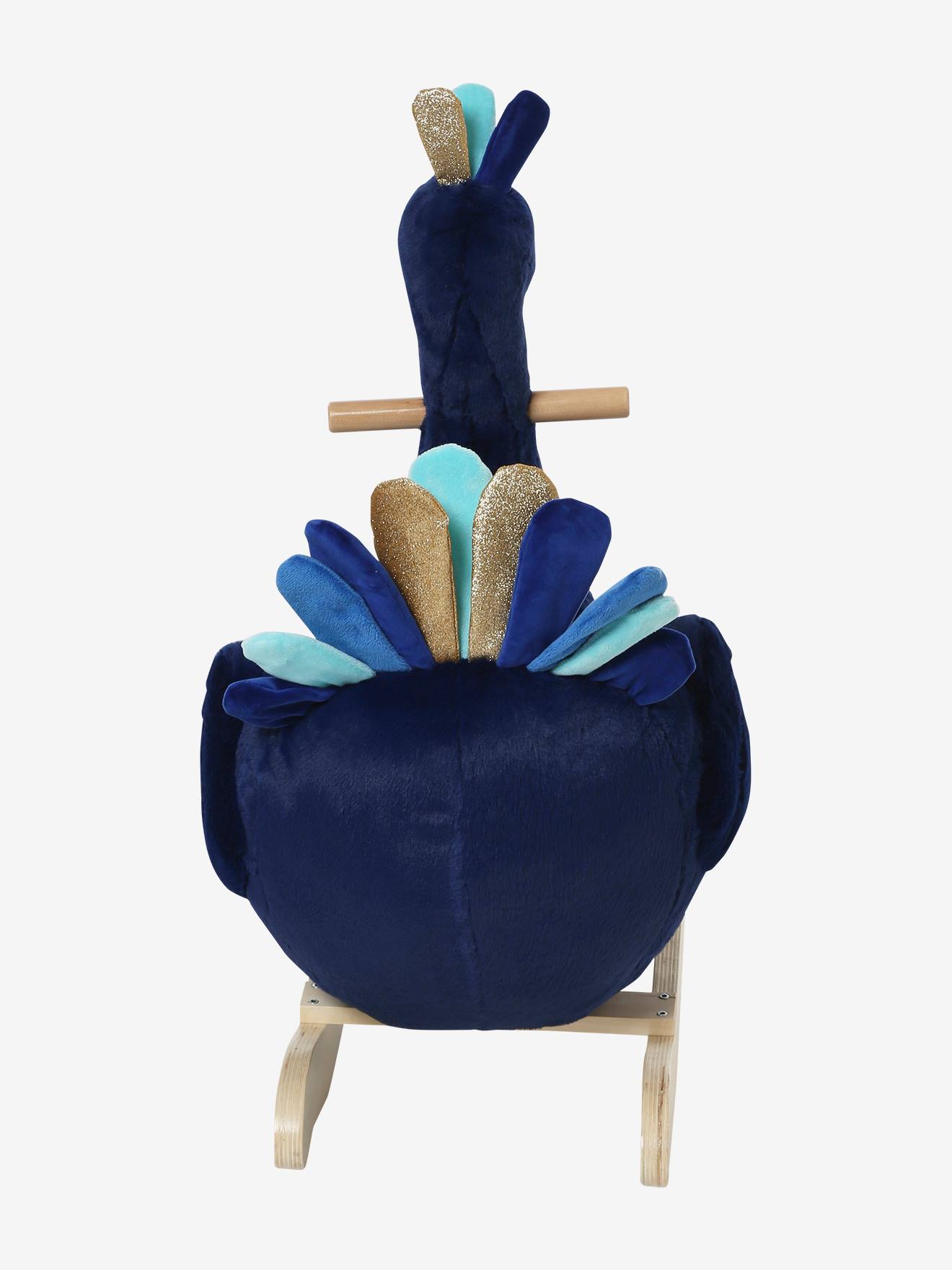 Paon à bascule en bois FSC® bleu