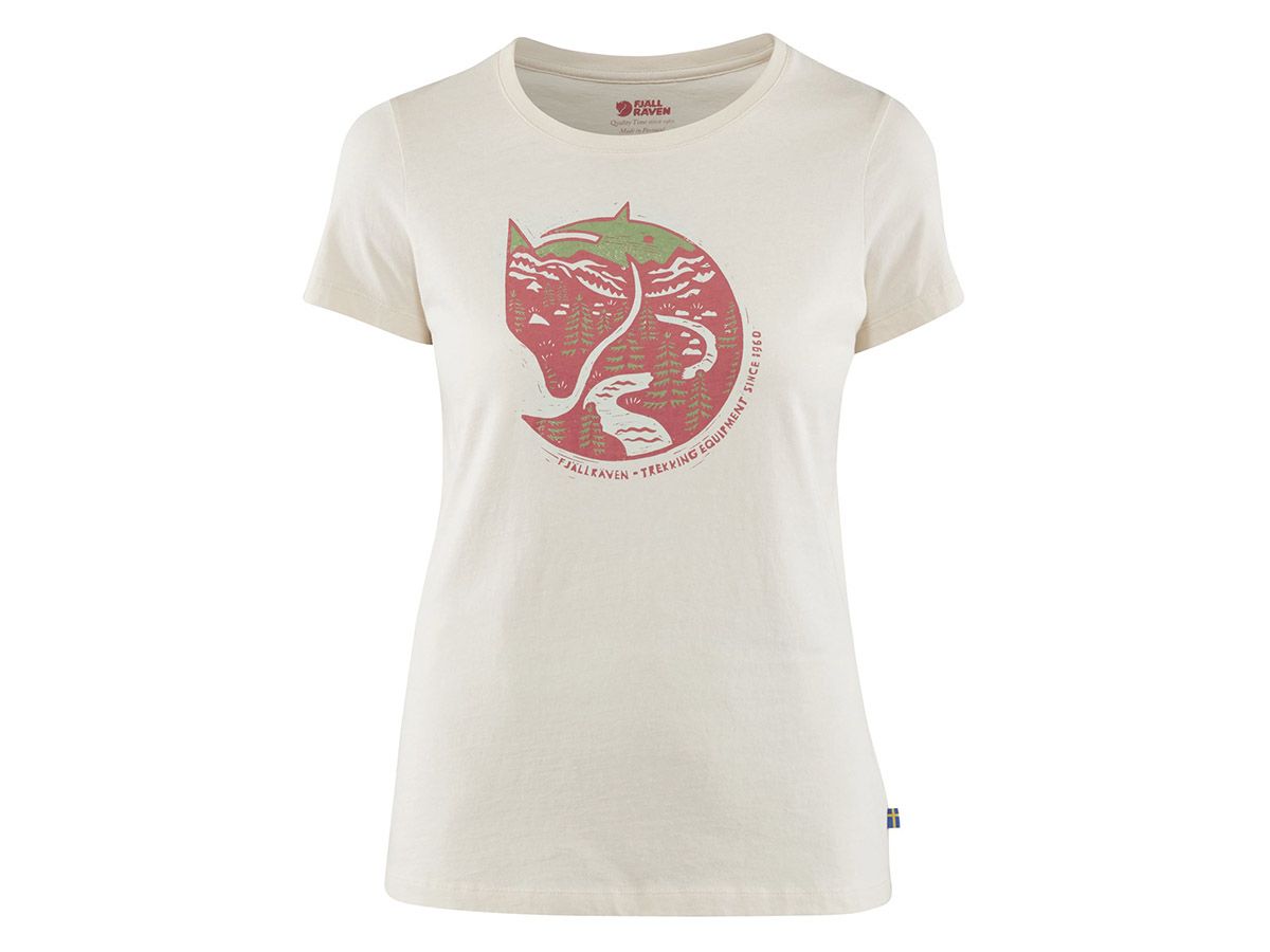 Fjällräven Arctic Fox Print Chalk White Damen T-Shirt