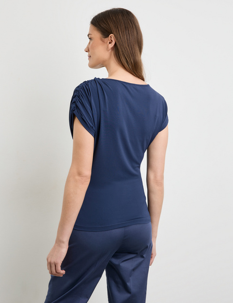 Kurzarmshirt mit Raffung