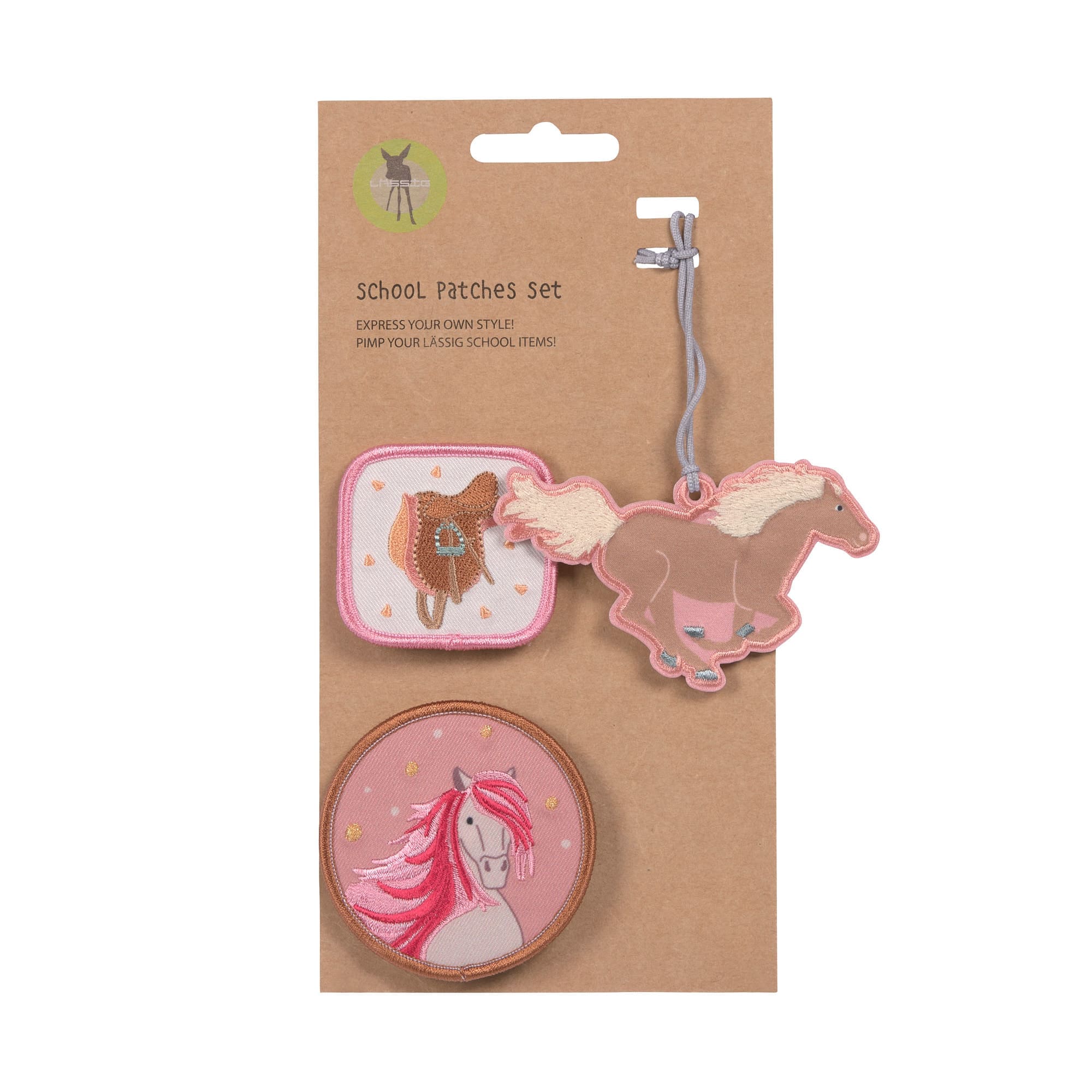 Anhänger & Patches - Schul Set Unique, Horse pink