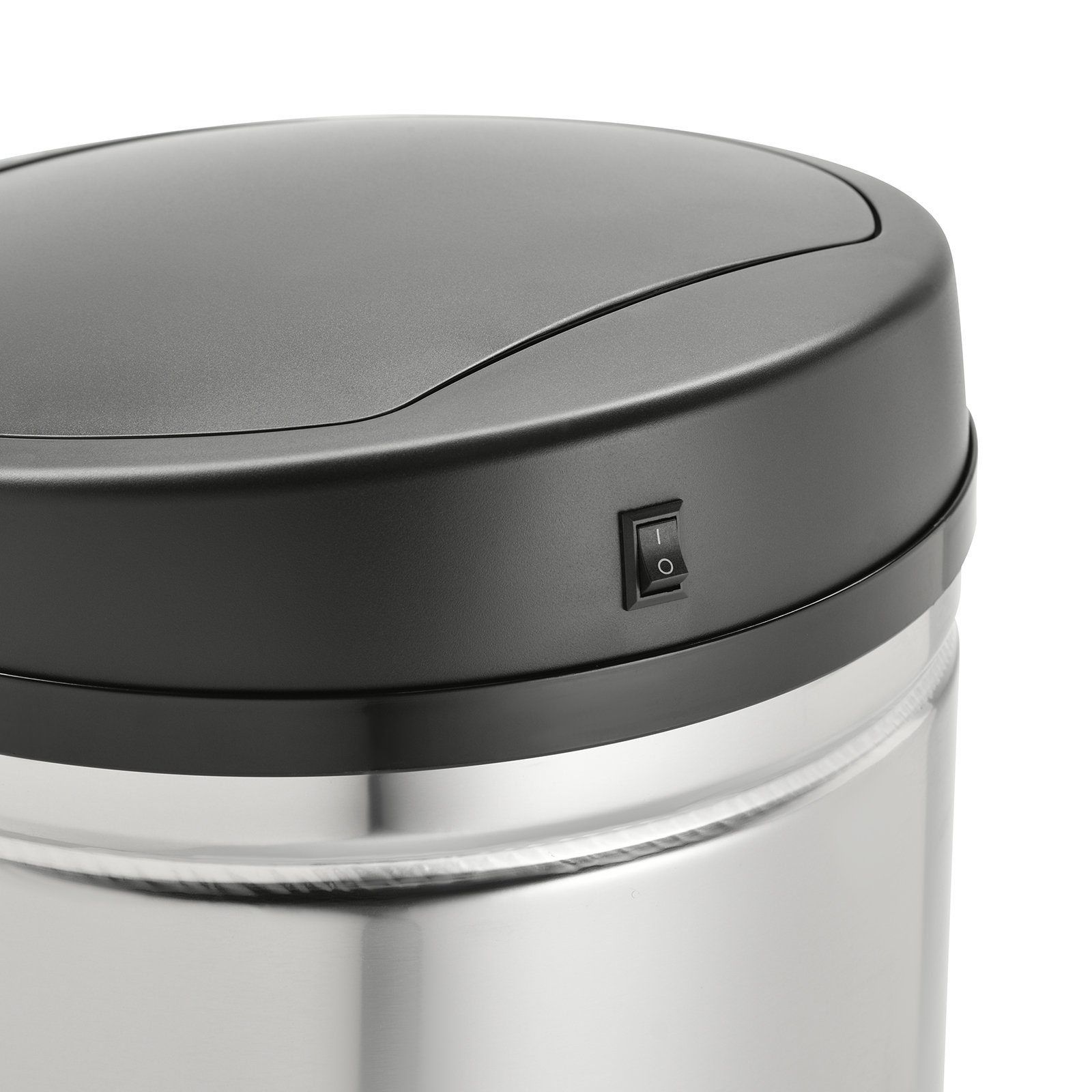 SVITA Mülleimer, 30L, Bewegungssensor, Klemmbeutel für Müllbeutel, Edelstahl, Silber