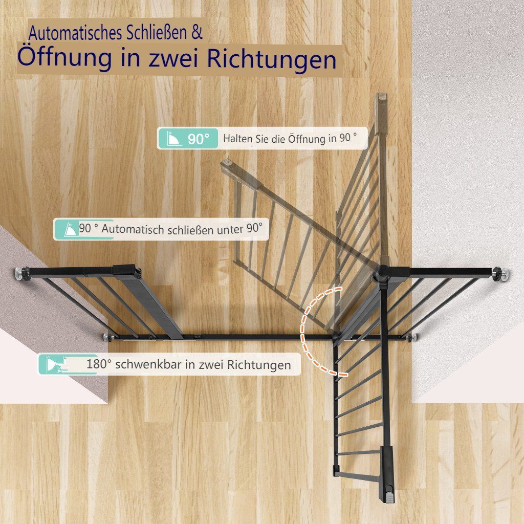 Comomy Türschutzgitter, Babygitter Schutzgitter einstellbar 75~124cm