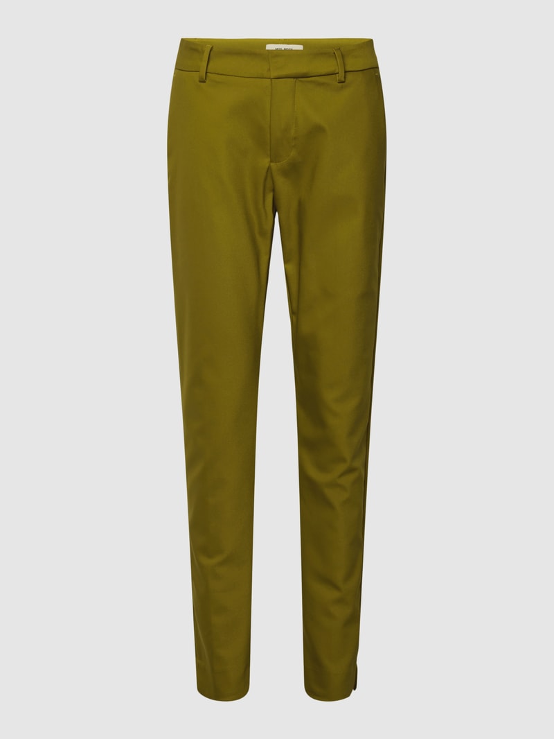 Stoffhose mit Label-Detail Modell 'Abbey' in schilf