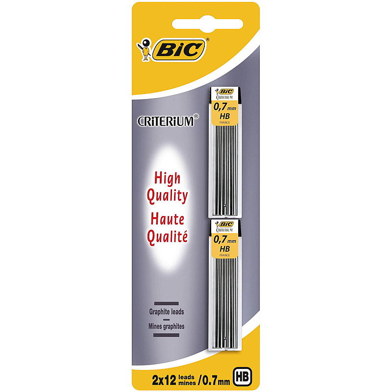 BIC Refill HB 0,7 mm til trykkblyant 2x12 BIC