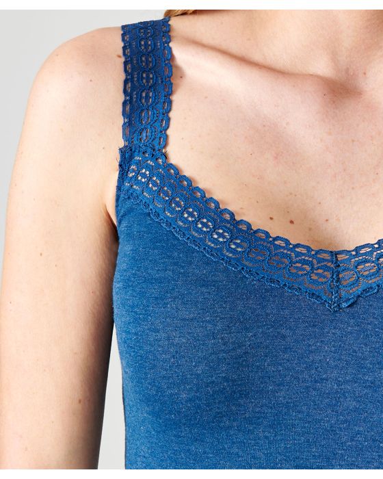 Débardeur jersey Thermolactyl Sensitive finition dentelle