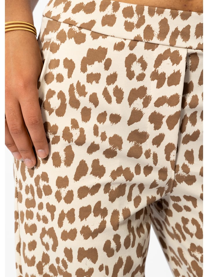 SASSYCLASSY Jersey Chino in Leo-Print in Hellbeige I Offwhite günstig kaufen
