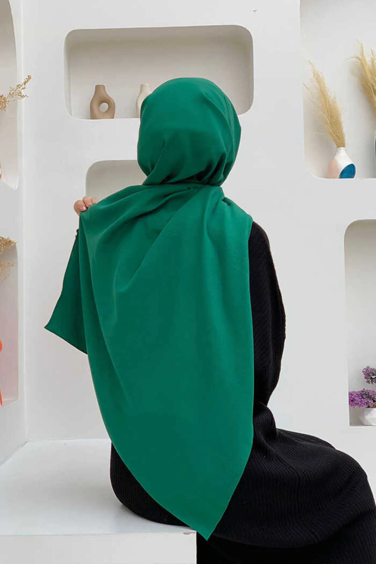 Bym Fashion  2051 Jazz-Schal aus Baumwolle, Smaragd