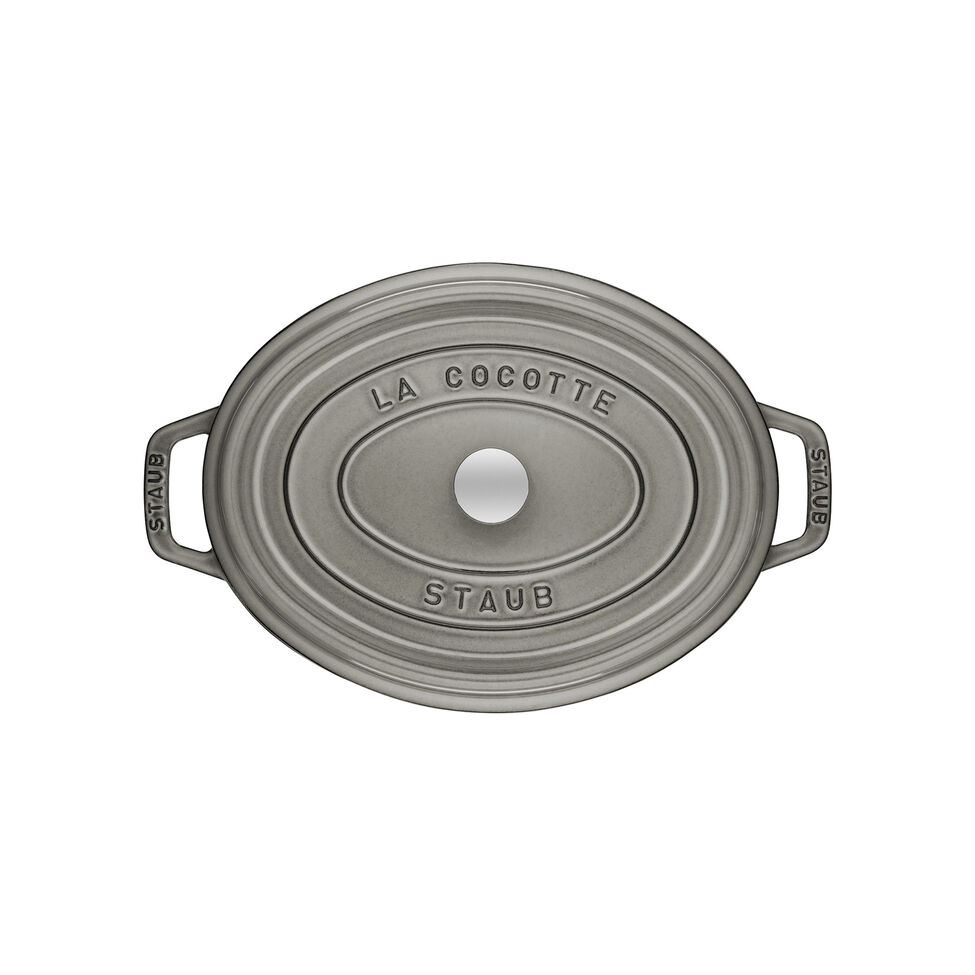 Cocotte 29 cm, oval, Graphit-Grau, Gusseisen