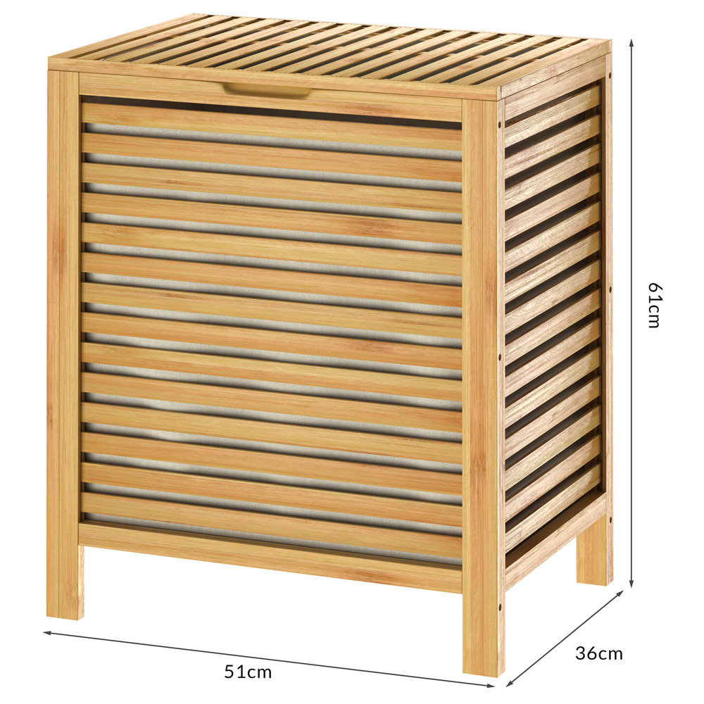 Casaria Wäschekorb Bambus 62l 61 x 51 x 36cm braun