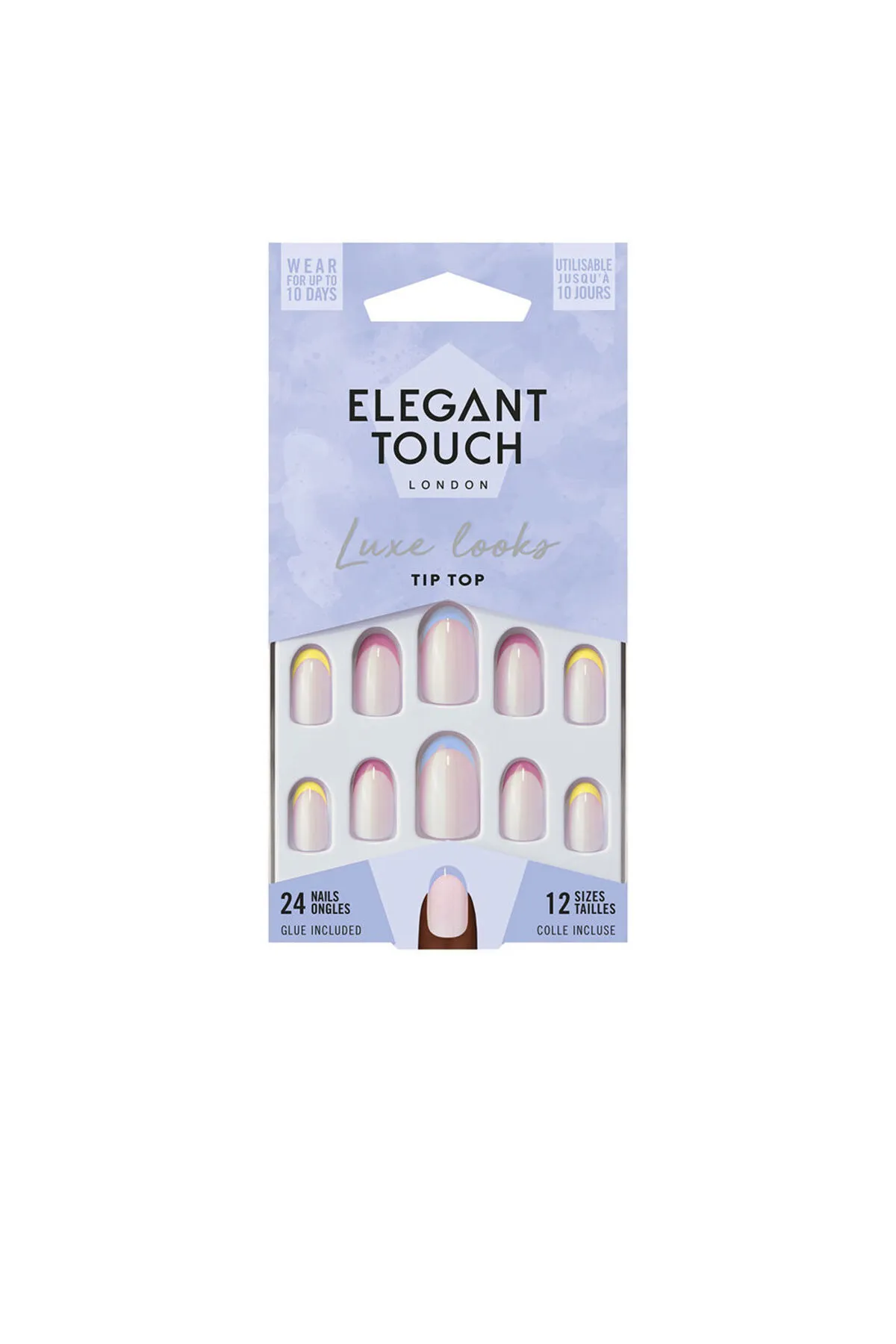 Elegant Touch  Luxe Looks Nails With Glue Oval Limited Ed #tip Top