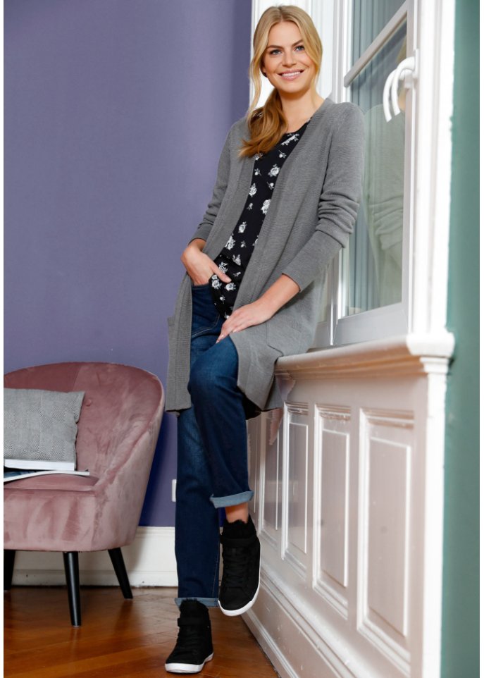 Longstrickjacke, Langarm