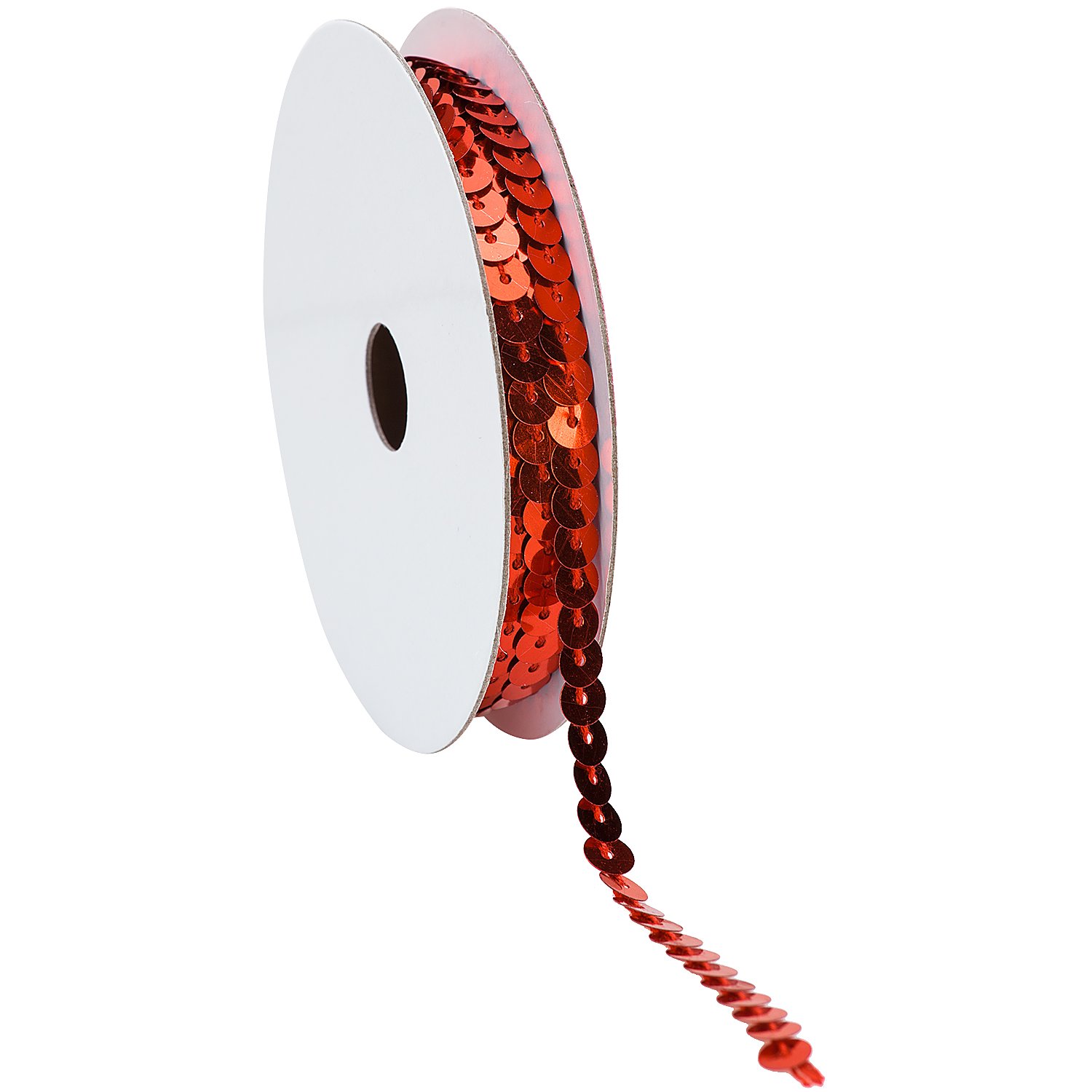 Paillettenband, rot, Breite: 6 mm, Länge: 3 m