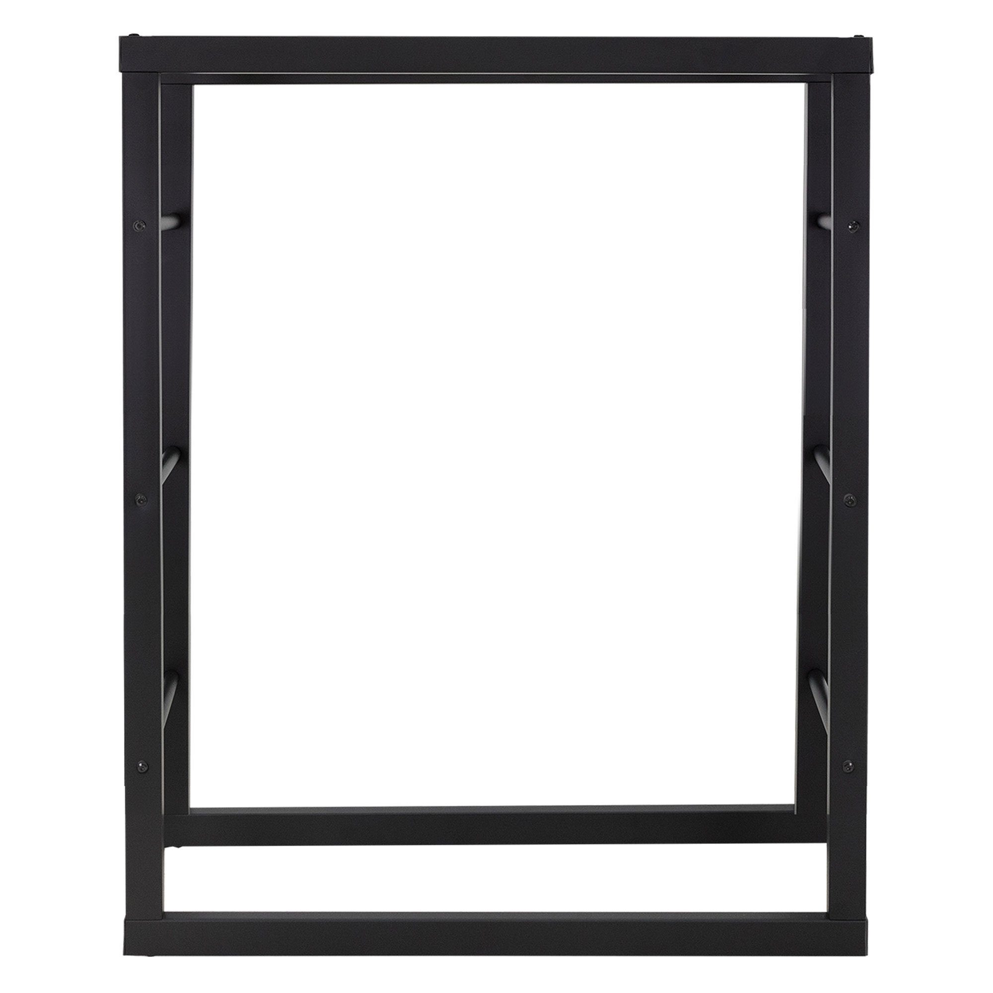 ML-DESIGN Kaminholzregal Brennholzregal Holzaufbewahrung Kaminholzständer Kaminholzhalter, BxTxH:25x80x100 cm, Schwarz 80x100x25cm rechteckig Metall Innen/Außen
