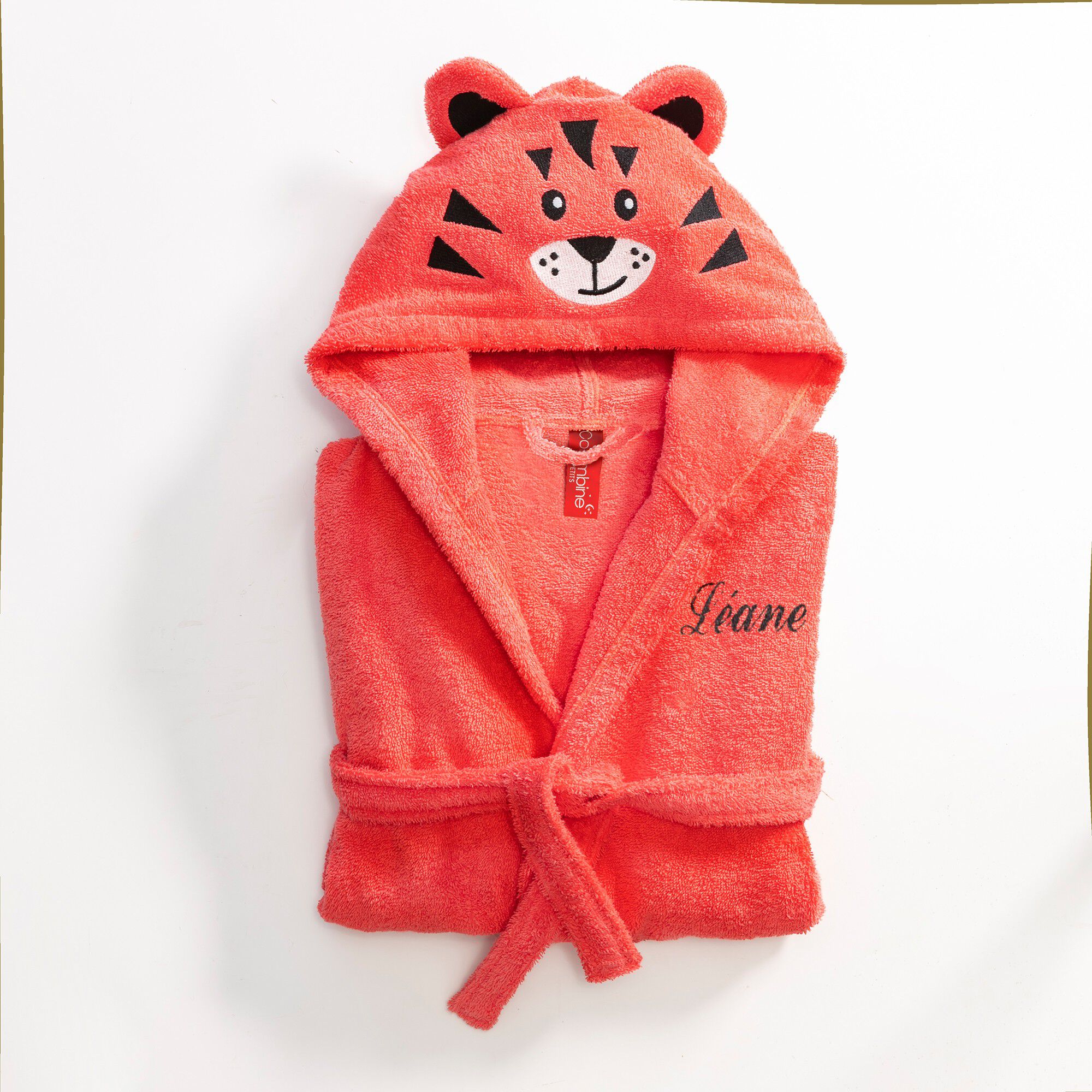 Peignoir de bain enfant personnalisable tigre à capuche
