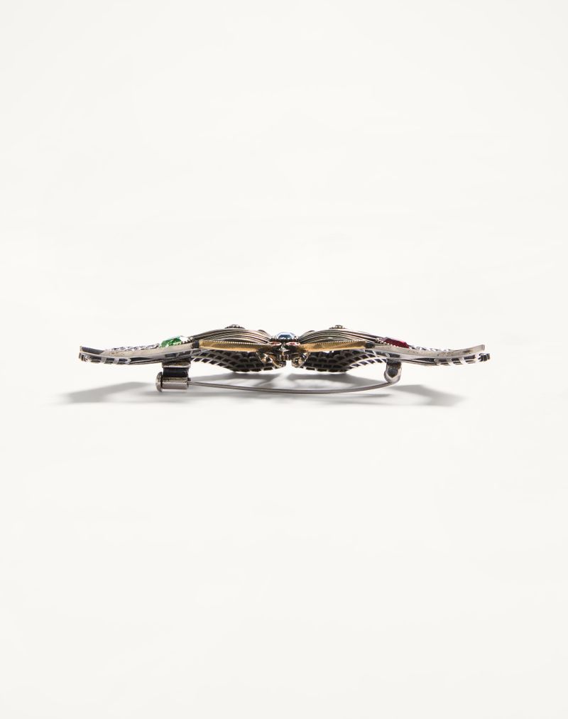 Broche Flutterby em metal e cristal
