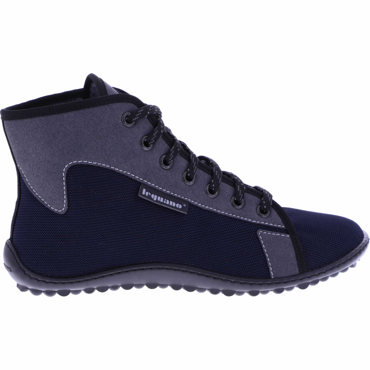 LEGUANO Schnür-Stiefeletten blau Barfuß Stiefelette Jaspar