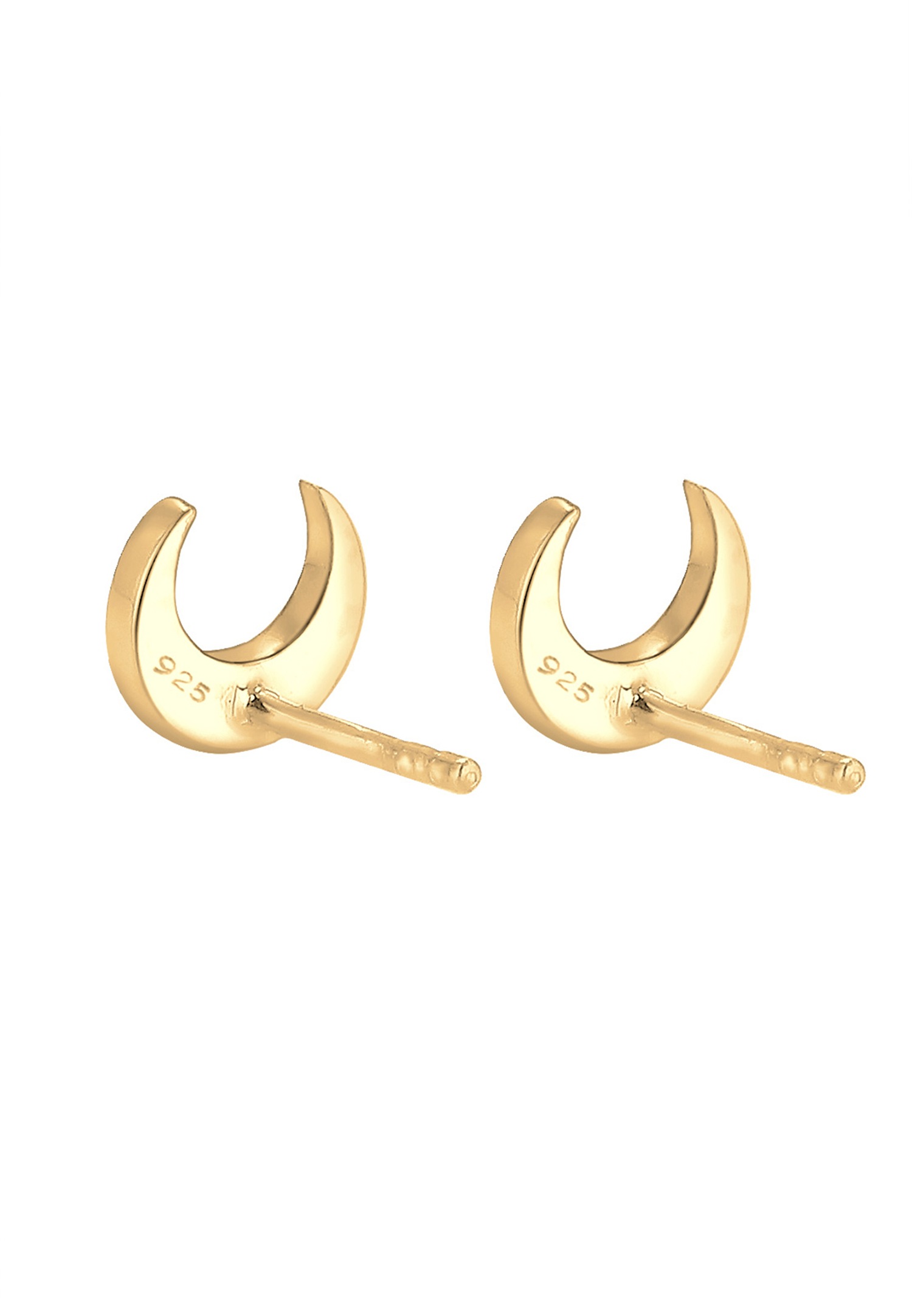 Orecchini a lobo da donna Elli Luna Basic a mezzaluna opaca in argento sterling 925