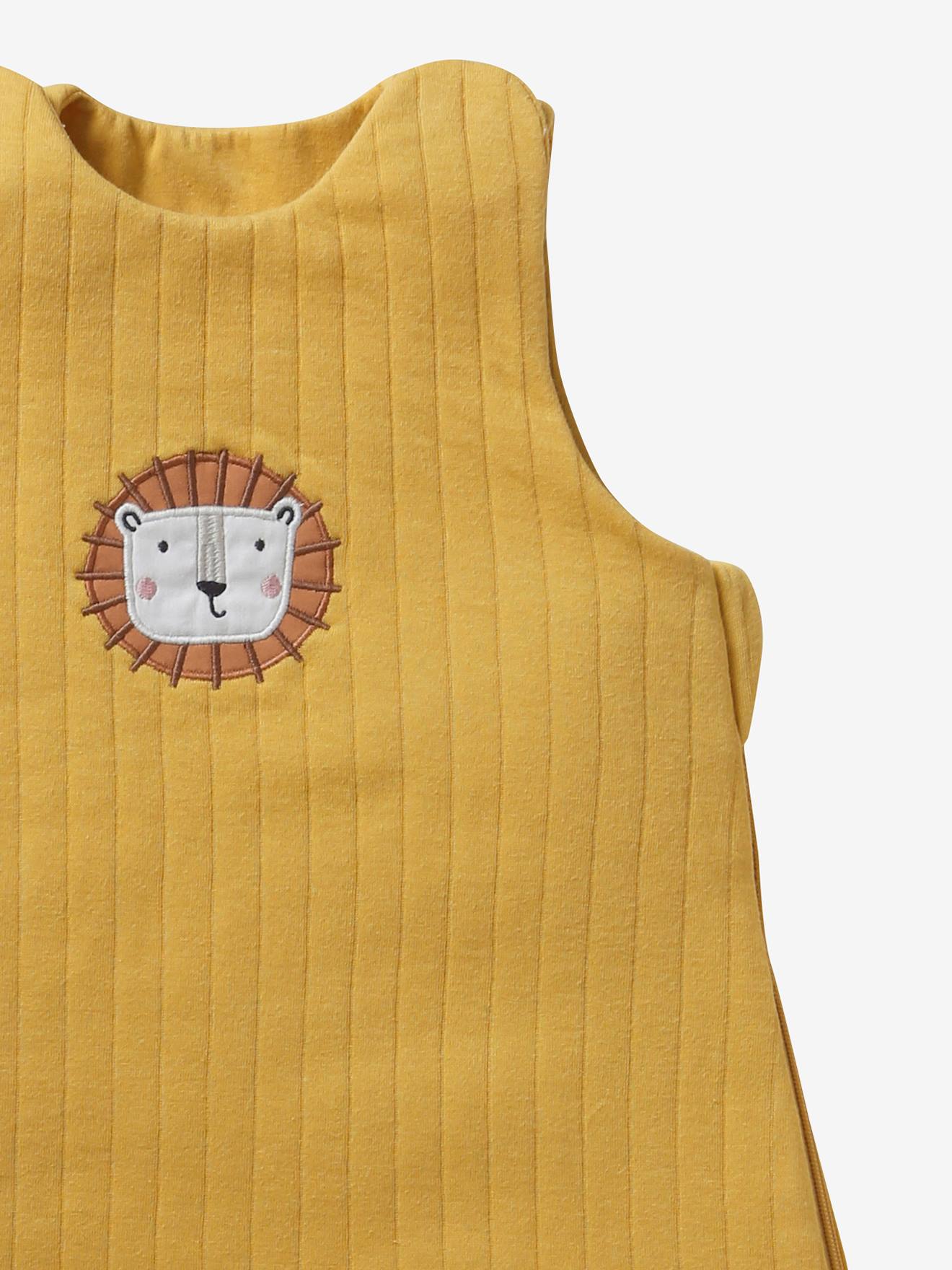 Vertbaudet Ärmelloser Baby Sommerschlafsack ANIMALS Oeko-Tex - senfgelb