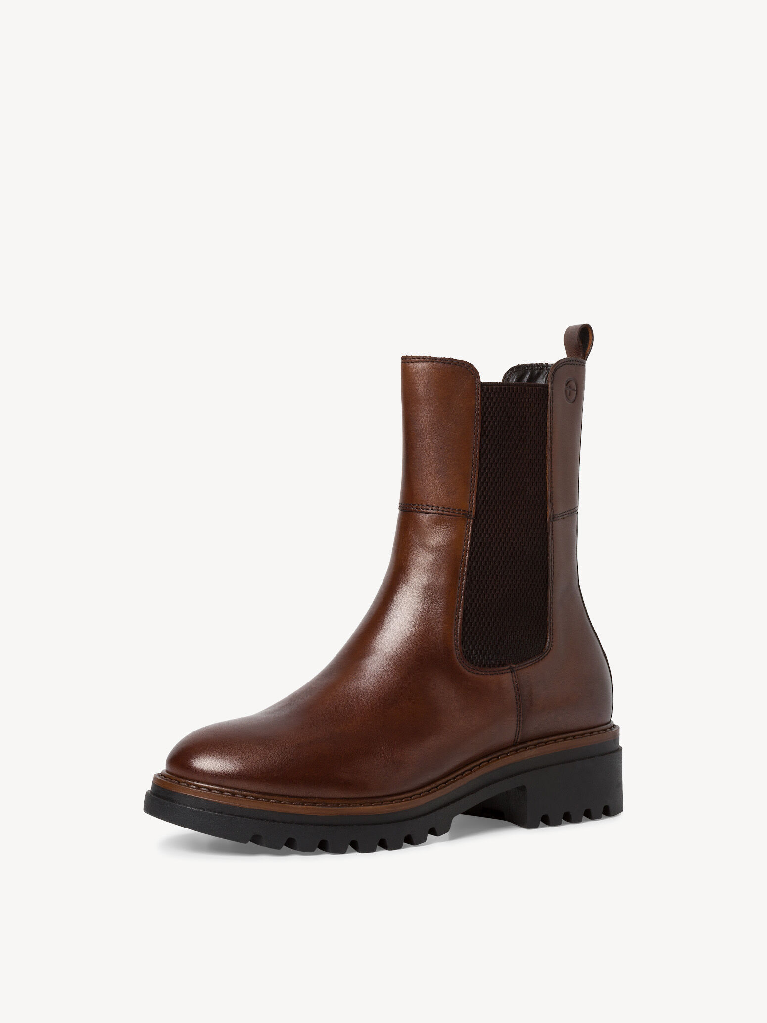 Bottine Chelsea en cuir - marron