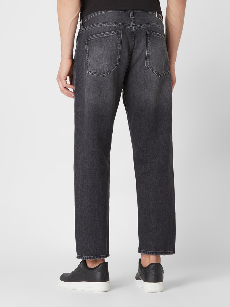 90s Straight Fit Cropped Jeans aus Baumwolle  in anthrazit