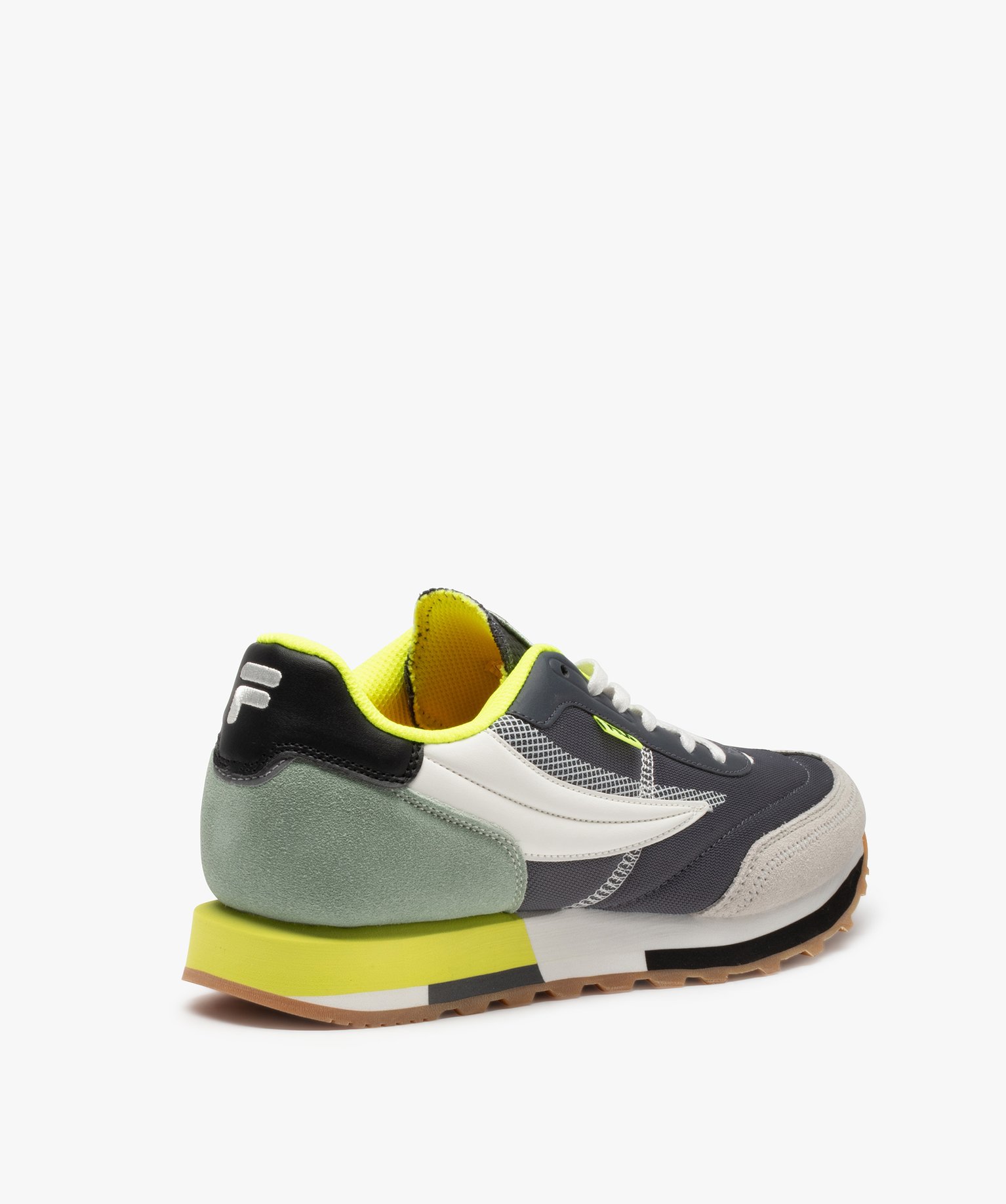Baskets homme retro running détails fluo - Fila Retronique gris | GEMO