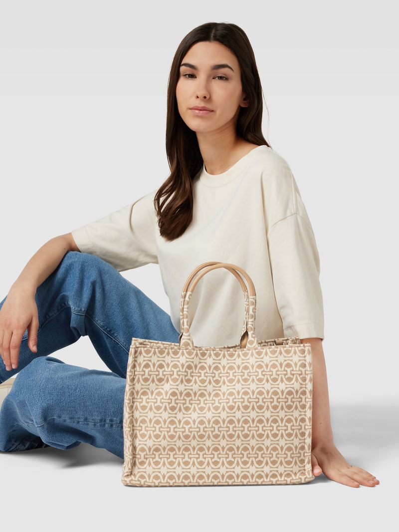 Tote Bag mit Allover-Muster Modell 'NEVER WITHOUT BAG JACQUAR' in lavendel