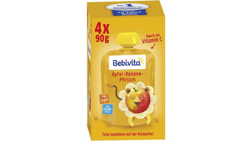 Bebivita Quetschbeutel Frucht Apfel-Banane-Pfirsich 360 g
