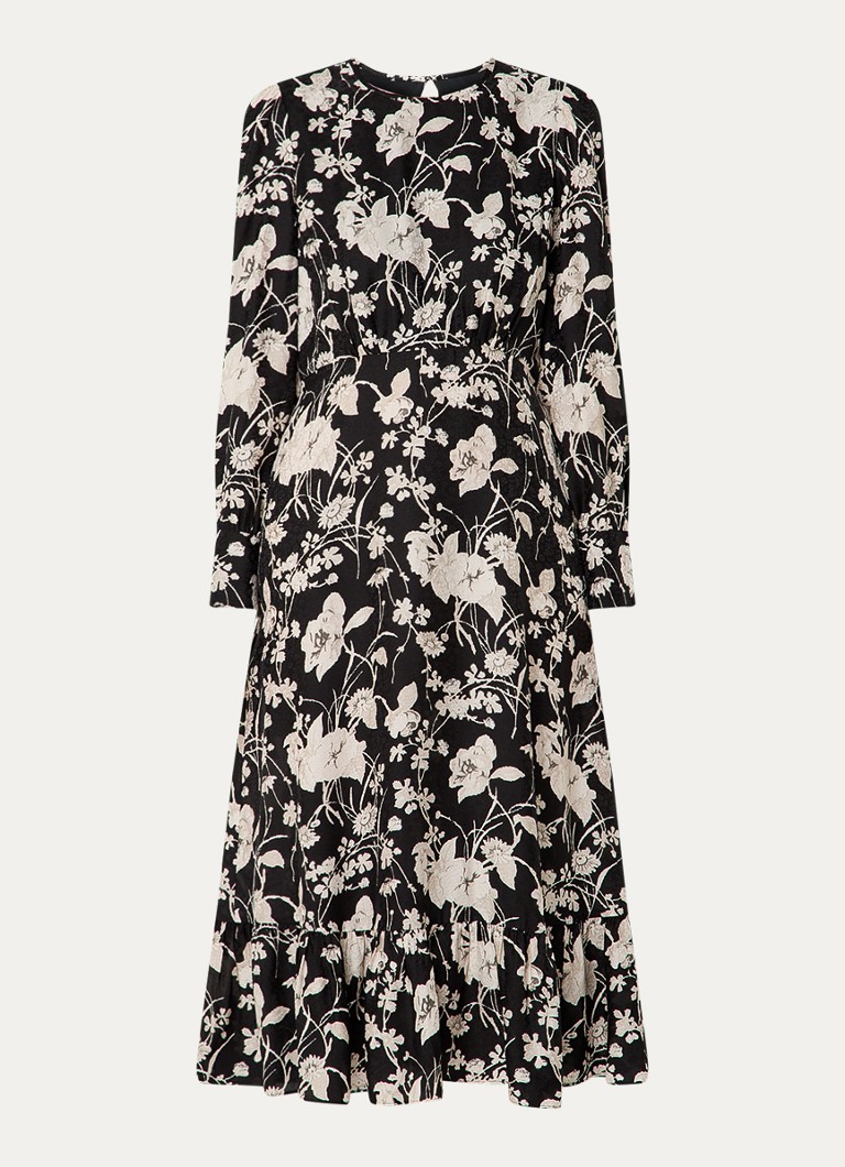 LKBennett Winona midi dress in silk blend with floral print