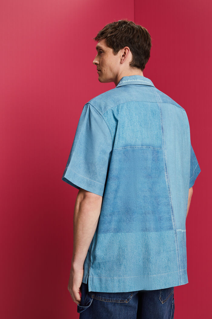 Hemd mit durchgehendem Denim-Print