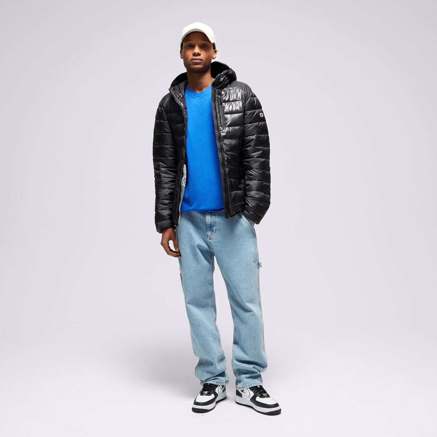 CHAMPION JACKE WINTER HOODED JACKET Schwarz