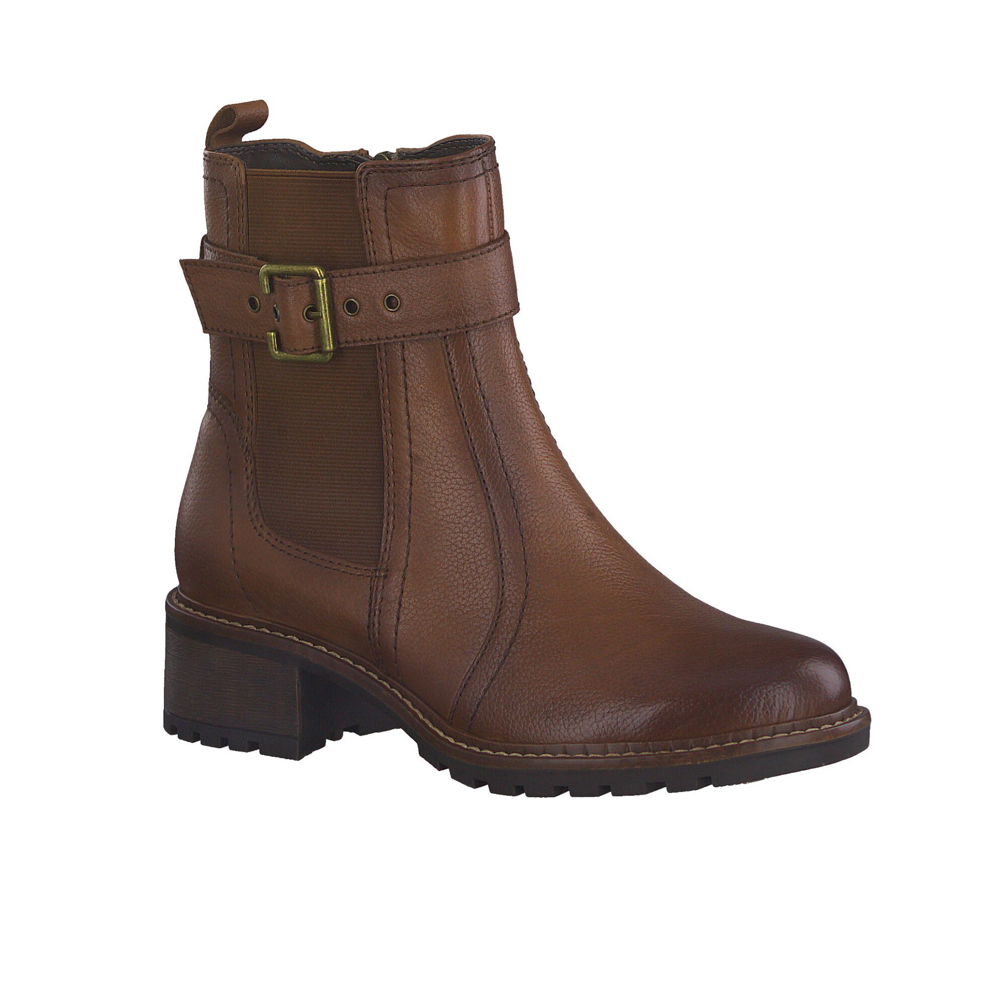 Boots chelsea à boucle cuir