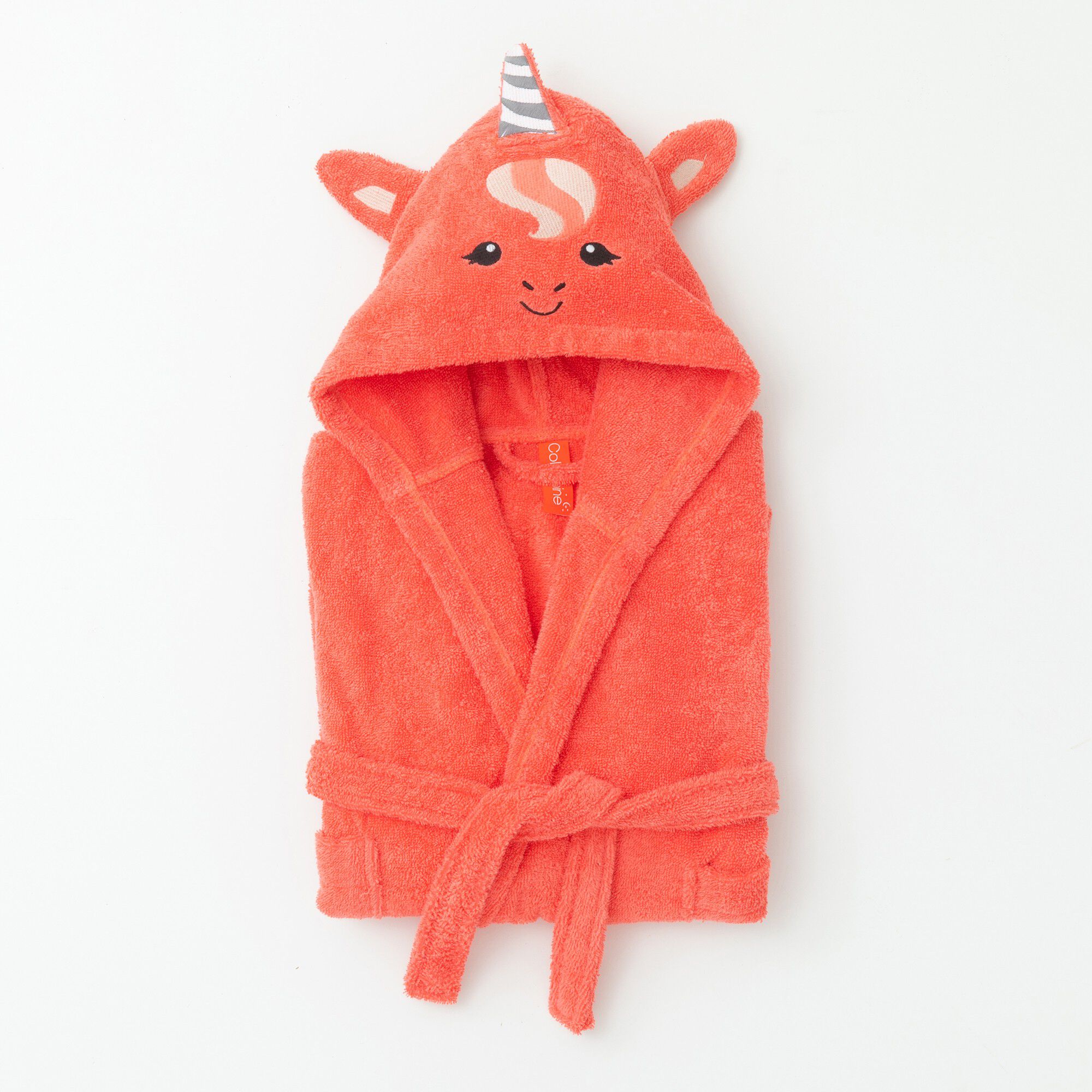 Peignoir de bain enfant licorne à capuche éponge coton