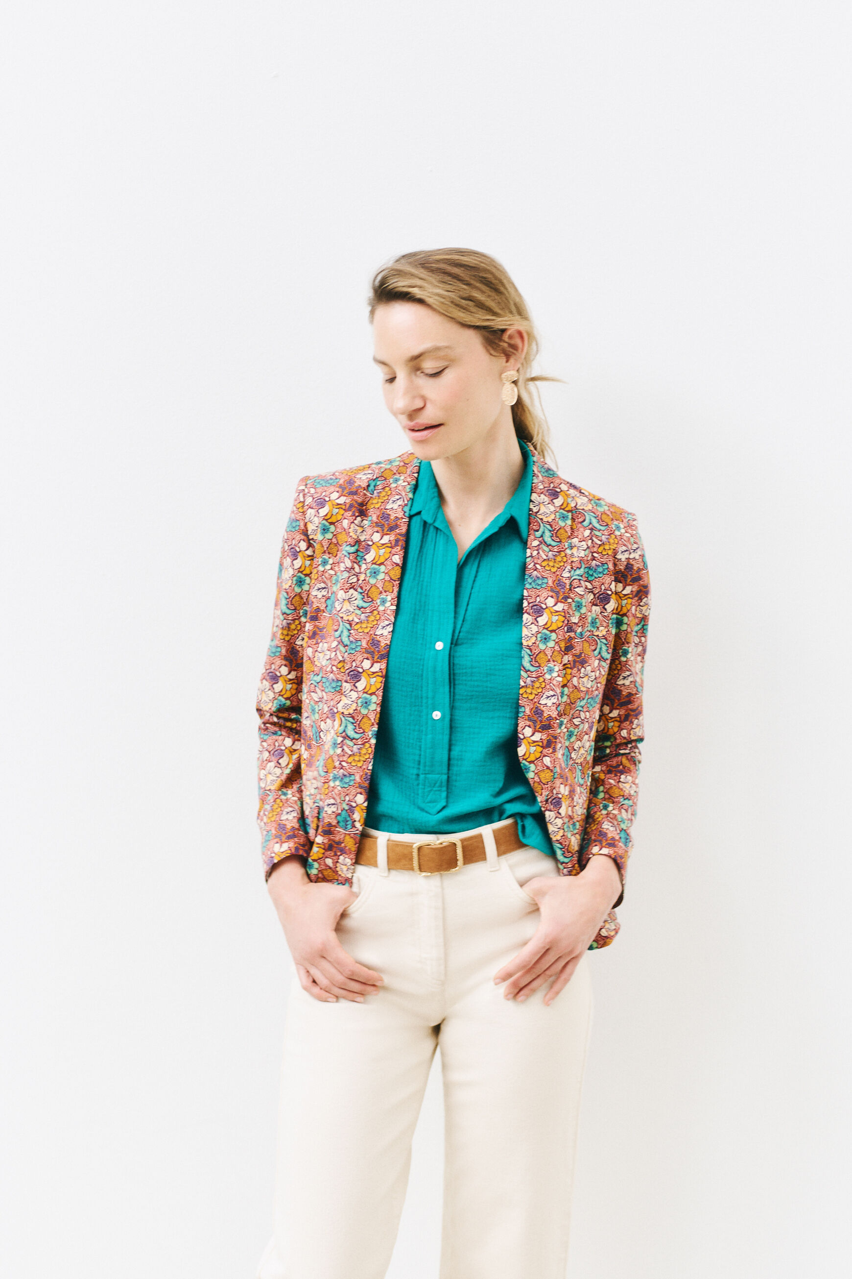 blazer lizzie marron fonce femme