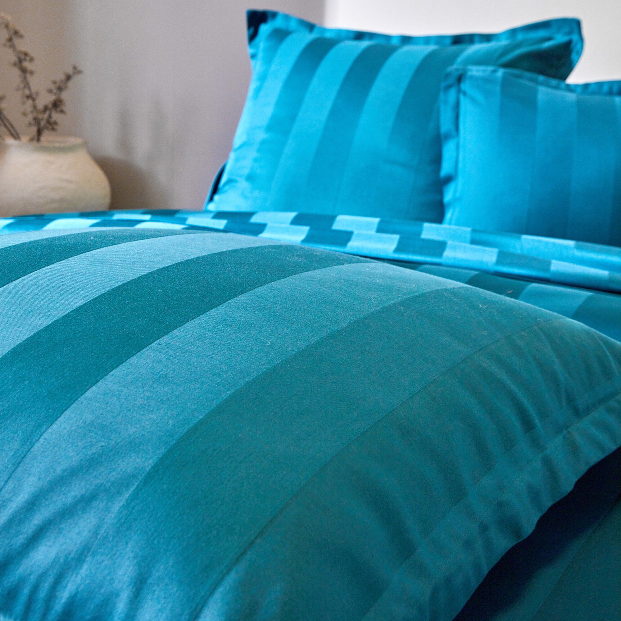Linge de lit satin rayé