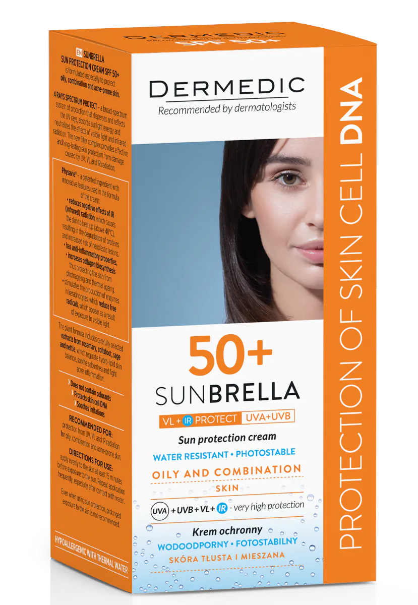 Dermedic Sunbrella gezichtscrème voor de vette en gecombineerde huid SPF50+