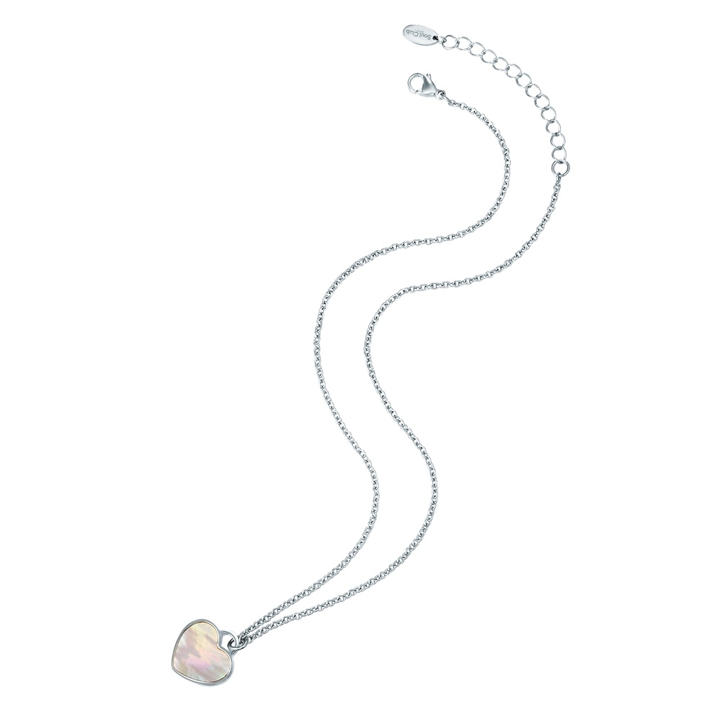 EASTSIDE Collier en acier inoxydé Coeur Acier inoxydable Nacre en Argent collier
