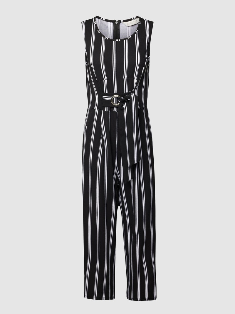 Jumpsuit mit Streifenmuster in schwarz