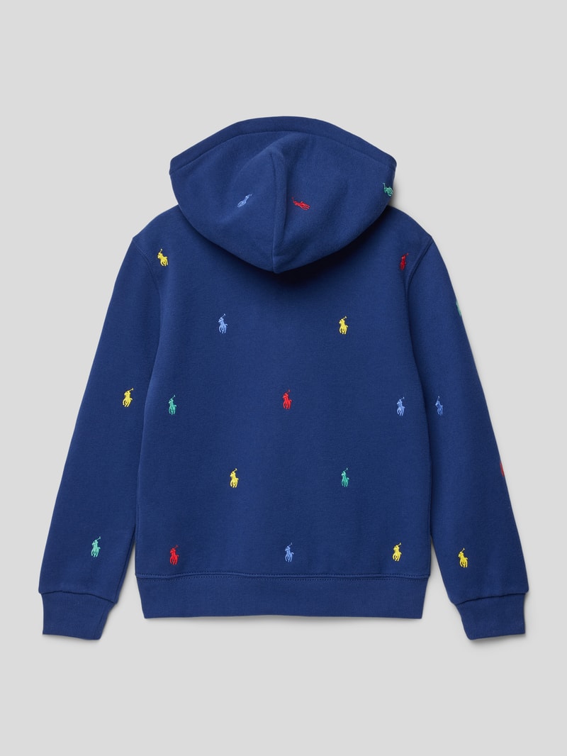Sweatjacke mit Logo-Muster in marineblau